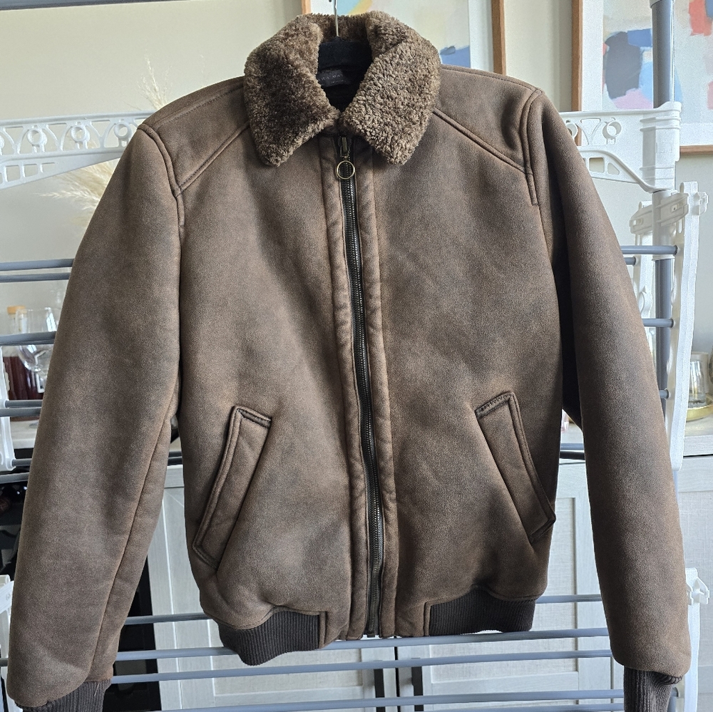 Zara Men's Suede Jacket - Brown